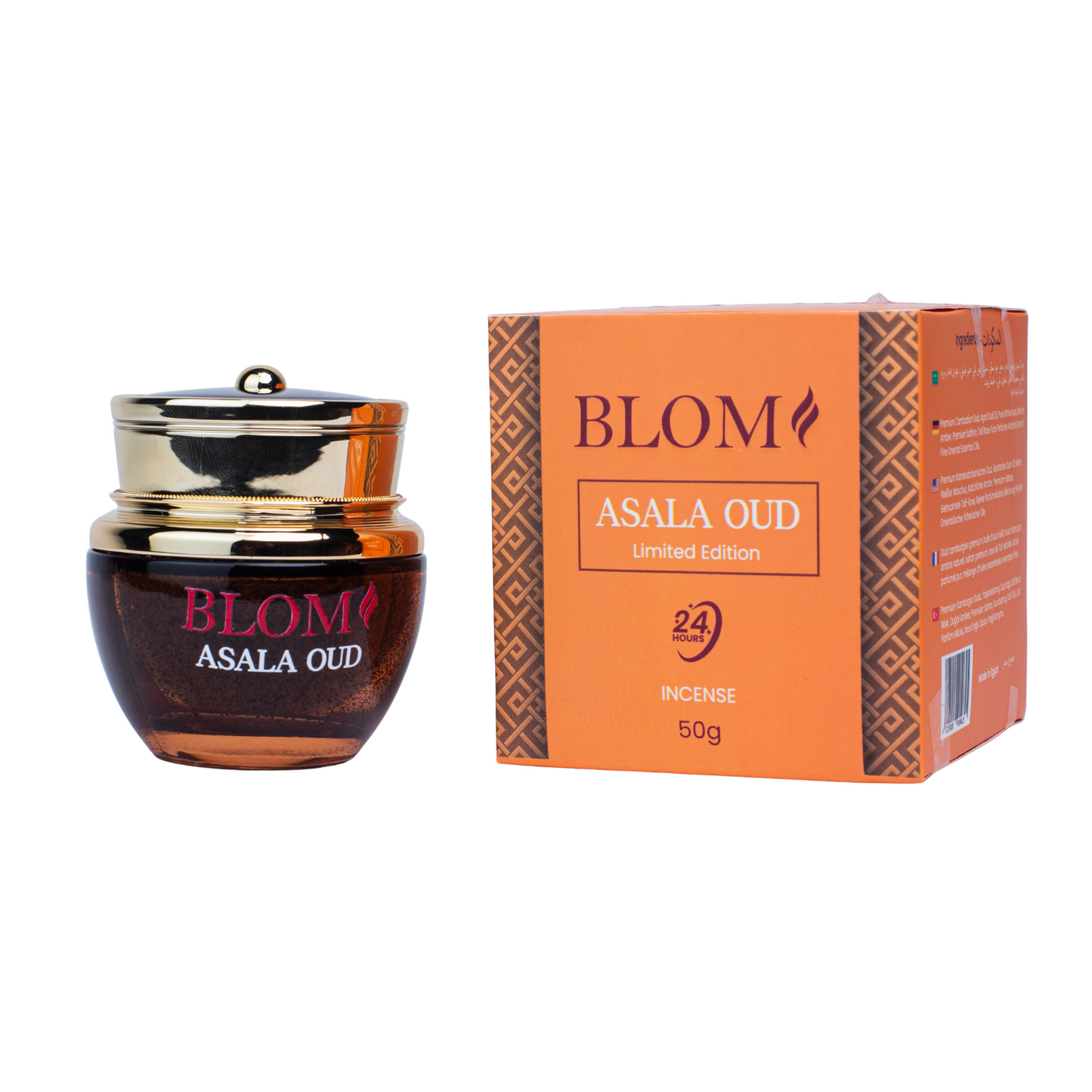 Blom Asala Al Oud Incense 50 gm | Premium Incense Limited Edition – of the finest types of oud for homes and majlis lasts up to 24 hours blom incense bakhoor